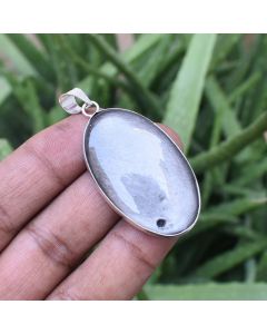 Natural Sheen Obsidian Pendant 925 Sterling Silver Pendant Jewelry Natural Gemstone Pendant 60 ct