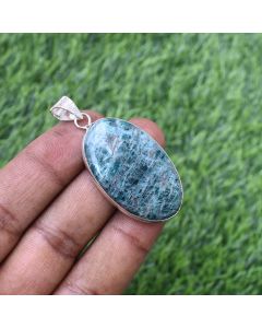 Natural Apatite Pendant 925 Sterling Silver Pendant Jewelry Natural Gemstone Pendant 77 ct