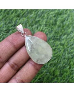 Prehnite Pendant 925 Sterling Silver Pendant Jewelry Natural Gemstone Pendant 55 ct