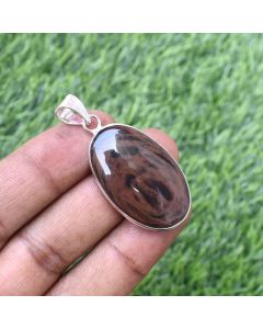 Natural Brown Jasper Pendant 925 Sterling Silver Pendant Jewelry Natural Gemstone Pendant 42 ct 