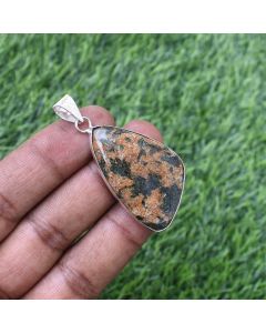 Natural Seraphinite Jasper Pendant 925 Sterling Silver Pendant Jewelry Natural Gemstone Pendant 56 ct 