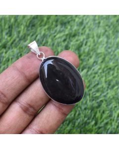 Black Jasper Pendant 925 Sterling Silver Pendant Jewelry Natural Gemstone Pendant 67 ct 