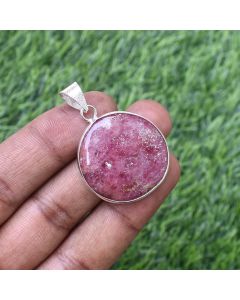 Natural Rhodonite Pendant 925 Sterling Silver Pendant Jewelry Natural Gemstone Pendant 58 ct