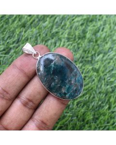 Natural Apatite Pendant 925 Sterling Silver Pendant Jewelry Natural Gemstone Pendant 52 ct