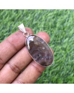 Natural Agate Pendant 925 Sterling Silver Pendant Jewelry Natural Gemstone Pendant 48 ct 