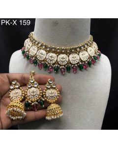 Buy Traditional Meenakari Jewelry Best Quality Brass Party Wear Necklace Set