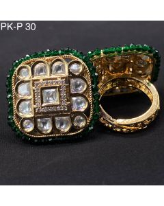 Buy Premium Quality Gold Plated Real Kundan Wedding Rings Adjustable Rings  