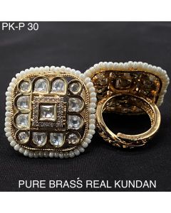 Buy Premium Quality Gold Plated Real Kundan Wedding Rings Adjustable Rings  