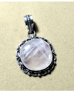 Designer Rose Quartz Pendant 925 Sterling Silver Pendant Jewelry Natural Gemstone Pendant 