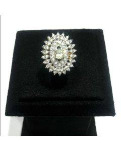 Ruby Zircon Women Gold-Plated & White CZ-Studded Adjustable Finger Ring.