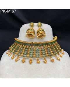  Trending South Indian Kundan Necklace Set Gold Plating Necklace Set Jewelry