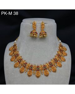 Beautiful Necklace Earring Jewelry Designer Copper Multi Stone Kundan Necklace