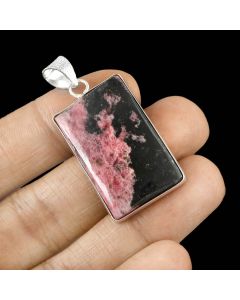 Rhodonite Pendant 925 Sterling Silver Pendant Jewelry Natural Gemstone Pendant 65 ct