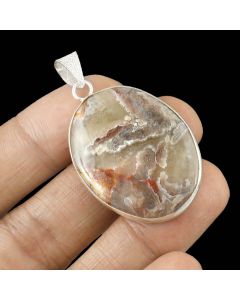 Natural Agate Pendant 925 Sterling Silver Pendant Jewelry Natural Gemstone Pendant 61 ct