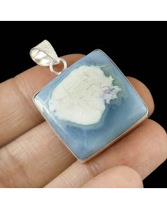 Blue Opal Pendant 925 Sterling Silver Pendant Jewelry Natural Gemstone Pendant 50 ct