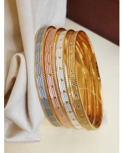 Best Quality 4 Piece Multi Color Bangles Set Pure Brass Fancy Bangle Woman Jewelry