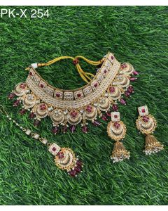 Buy Beautiful Choker Set Bollywood Bridal Necklace Pure Brass Indian Jewelry Set