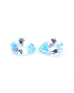 1 Pair AAA Quality Natural Blue Swiss Topaz Pear Faceted Cut Loose Certified Gemstone Untreated Pair Ready for Jewelry Setting 11 Ct 14X10X6 mm 