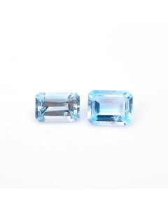 1 Pair AAA Quality Natural Blue Swiss Topaz Radiant Shape Faceted Cut Loose Certified Gemstone Untreated pair Ready for Jewelry Setting 16 Ct 13X10X6 mm