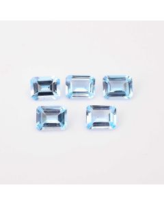 5pcs AAA Quality Natural Blue Swiss Topaz Radiant Shape Faceted Cut Loose Certified Gemstone Untreated pieces Ready for Jewelry Setting 17 Ct 10X8X5mm