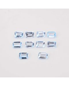 10 pcs AAA Quality Natural Blue Swiss Topaz Radiant Shape Faceted Cut Loose Certified Gemstone Untreated pieces Ready for Jewelry Setting 12 Ct 7X5X3 mm