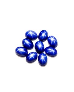 9 pieces Lab Created Blue lindy Star Sapphire Oval Shape Cabochon Loose Gemstone For Making Jewelry 12 Ct 7X5X3 mm