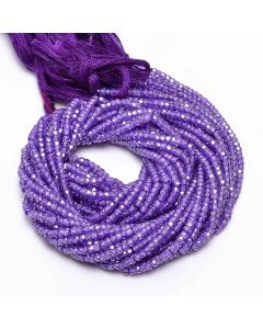 13 Inch 100% Natural Purple Zircon Gemstone Rondelle Beads Strand Zircon Necklace Beads Jewelry Crafts 3X2 mm 87 Ct 