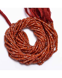 13 Inch 100% Natural Red Zircon Gemstone Rondelle Beads Strand Zircon Necklace Beads Jewelry Crafts 3X2 mm 85 Ct 