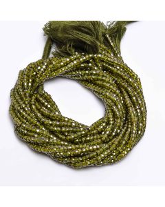 14 Inch 100% Natural Green Zircon Gemstone Rondelle Beads Strand Zircon Necklace Beads Jewelry Crafts 3X2 mm 62 Ct 