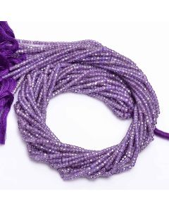 100% Natural Purple Zircon Gemstone Rondelle Beads Strand Zircon Necklace Beads Jewelry Crafts 3X2 mm 13 Inch 41 Ct 