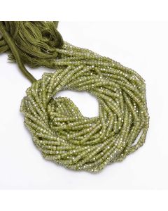 100% Natural Green Zircon Gemstone Rondelle Beads Strand Zircon Necklace Beads Jewelry Crafts 3X2 mm13 Inch 39 Ct 