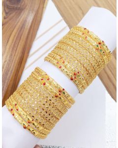 Shining Diva Fashion Set of 12 Latest Traditional Stylish Gold Plated Bangles For Women 