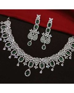 Premium Quality AD Jewelry necklace set CZ stone Indian Women Necklace Set.