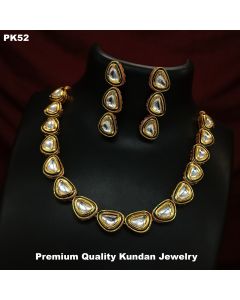 Premium Quality Backside Meenakari Gold Plated Kundan Jewelry Necklace Set For Women With Earrings 