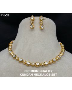 Premium Quality Gold Plated Kundan Jewelry Necklace Set For Women With Earrings 