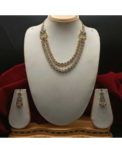 Premium Quality AD Jewelry necklace set Round stone Indian Women Necklace Set.