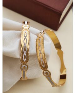 2 Piece Best Quality Golden Finish Work Pure Brass Fancy Bangle Woman Jewelry Stylish Bangles Design Bangles 