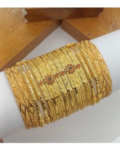 Shining Diva Fashion Set of 12 Latest Traditional Stylish Gold Plated Bangles For Women 