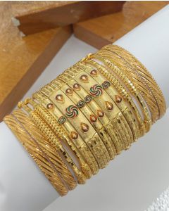 Shining Diva Fashion Set of 12 Latest Traditional Stylish Gold Plated Bangles For Women 