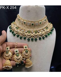 Buy Beautiful Choker Set Bollywood Bridal Necklace Pure Brass Indian Jewelry Set