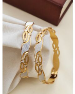 2 Piece Best Quality Golden Finish Work Pure Brass Fancy Bangle Woman Jewelry Stylish Bangles Design Bangles 