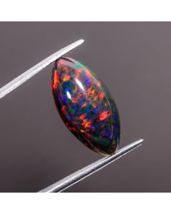 AAA Quality Black Ethiopian Multi Fire Opal Marquise Shape Cabochon Gemstone For Making Jewelry 21X10X6mm 6.35 Ct 100% Natural Black Opal Smooth Loose Gemstone 