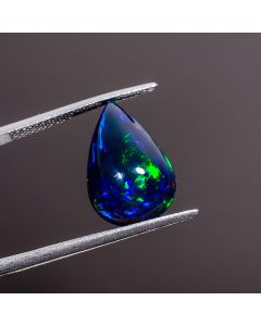 Excellent Top Grade Quality 100% Natural Multi Fire Black Ethiopian Opal Pear Shape Cabochon Gemstone For Making Jewelry 15X10X6 mm 4.65 Ct. 