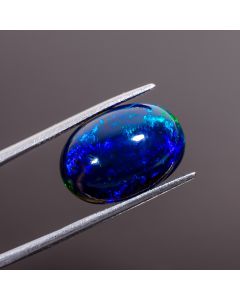 Elegant Top Grade Quality 100% Natural Multi Fire Black Ethiopian Opal Oval Shape Cabochon Loose Gemstone For Making Jewelry 17X12X8mm 8.4 Ct 