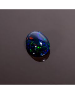 Classic Top Grade Quality 100% Natural Multi Fire Black Ethiopian Opal Oval Shape Cabochon Gemstone For Making Jewelry 14X10X7 mm 6.35 Ct. 