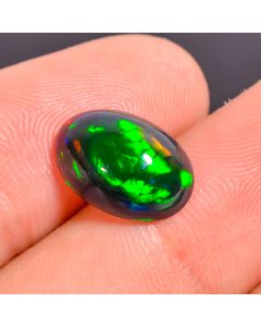 Amazing Top Grade Quality 100% Natural Black Ethiopian Opal Oval Shape Cabochon Loose Gemstone For Making Jewelry 12X8X4 mm 2.65 Ct. SN-142