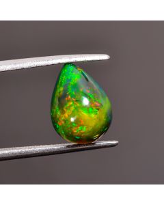 Amazing Top Grade Quality 100% Natural Black Ethiopian Opal Pear Shape Cabochon Loose Gemstone For Making Jewelry 11X8X5 mm 2.85 Ct. SN-168