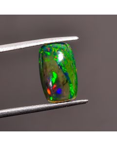 Beautiful Top Grade Quality 100% Natural Black Ethiopian Opal Radiant Shape Cabochon Loose Gemstone For Making Jewelry 12X7X4mm 2.8 Ct SN171