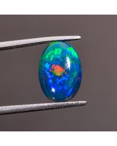 Classic Top Grade Quality 100% Natural Black Ethiopian Opal Oval Shape Cabochon Loose Gemstone For Making Jewelry 12X8X3 mm 2.35 Ct. SN-172