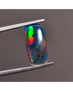 Fantastic Top Grade Quality 100% Natural Black Ethiopian Opal Radiant Shape Cabochon Gemstone For Making Jewelry 13X6X2 mm 1.35 Ct. SN-178